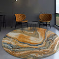Funky Swirl Stripe Pattern Rug Brown Modern Rug Polyester Pet-Friendly Washable Non-Slip Area Rug for Decoration