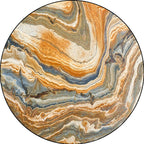 Funky Swirl Stripe Pattern Rug Brown Modern Rug Polyester Pet-Friendly Washable Non-Slip Area Rug for Decoration
