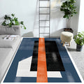 Multicolored geometric patterned rug with striped polyester modern rug washable non-slip backing rug for the study