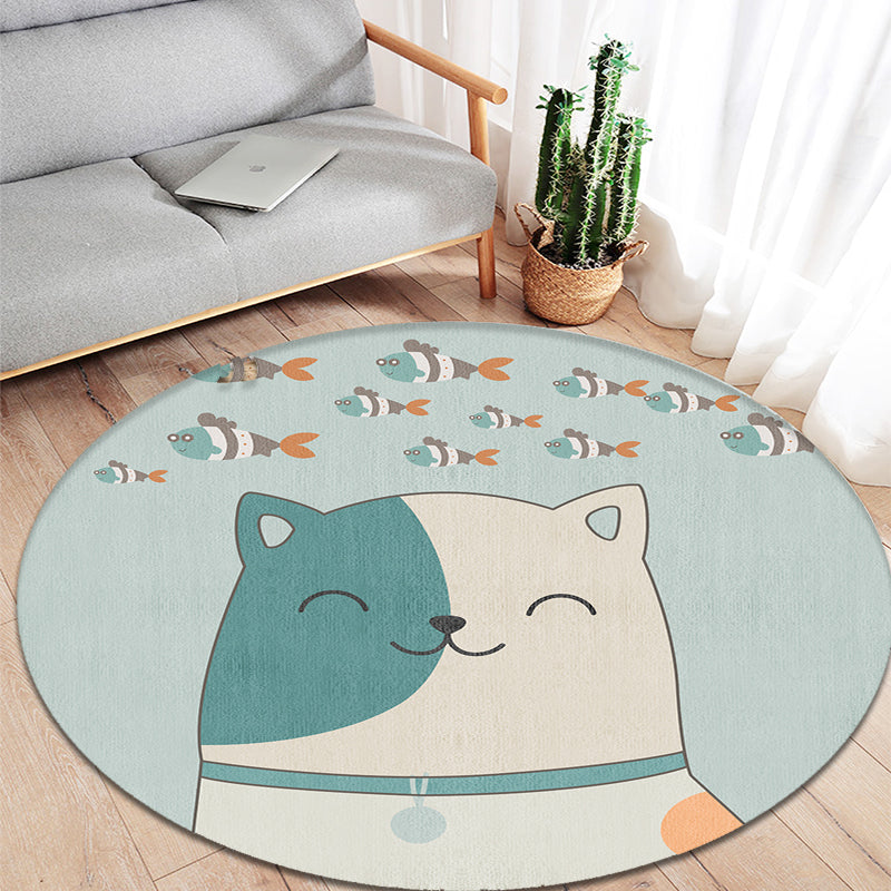 Multicolored Animal Pattern Carpet Polyester Children's Carpet Washable Non-Slip Back Carpet for the Children's Room