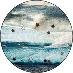 Blue industrial carpet polyester abstract star pattern carpet pet-friendly washable non-slip carpet for the bedroom