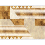 Stylish geometric patterned rug with stripes Yellow Nordic rug Polyester Washable Non-slip Pet-friendly rug for the living room