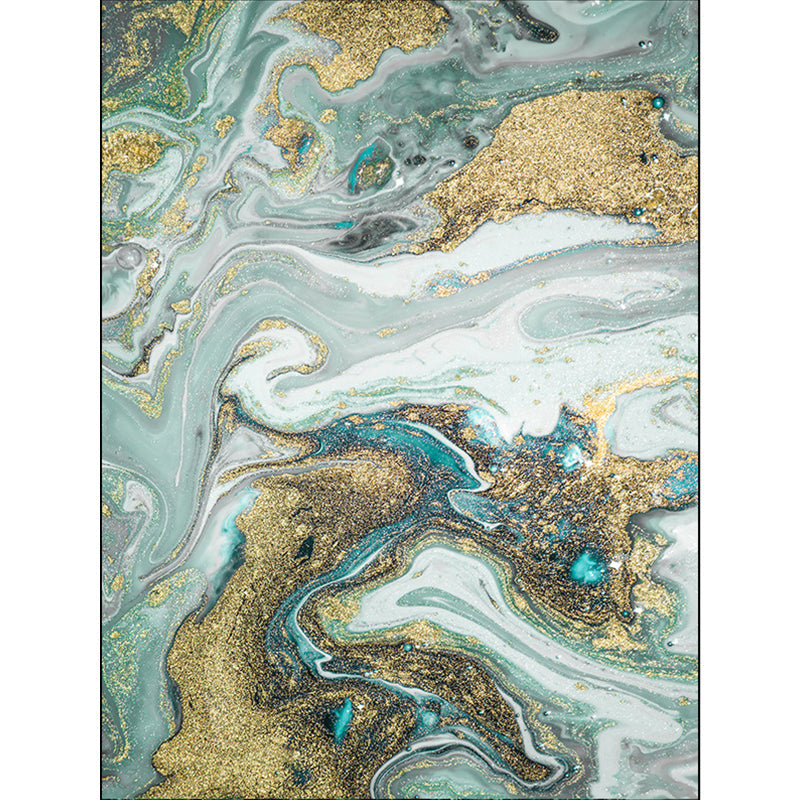 Green rug for the living room Modern abstract rug Polyester Non-slip mat Washable Pet-friendly area rug
