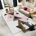 Nordic Geometric Pattern Rug Multicolored Polyester Rug Non-Slip Pet-Friendly Washable Rug for Living Room