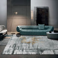Modern Abstract Rug Smoke Grey Polyester Rug Non-Slip Backing Pet-Friendly Washable Area Rug for Home