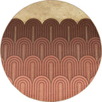 Modernist geometric rug with stripes orange chenille rug non-slip pet-friendly washable rug for the bedroom
