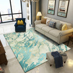 Green Abstract Area Carpet Polyester Modern Carpet Washable Non-slip Background Indoor Carpet for Decoration