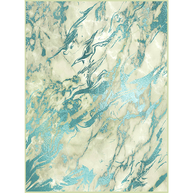 Green Abstract Area Carpet Polyester Modern Carpet Washable Non-slip Background Indoor Carpet for Decoration