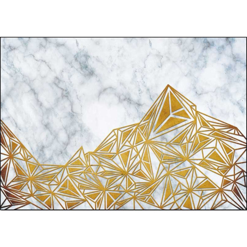Golden geometric pattern rug polyester modern rug washable non-slip pet-friendly rug for the living room