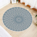 Multi Color Parlour Rug Moroccan Tribal Flower Pattern Rug Flax Washable Non-Slip Back Pet Friendly Area Rug