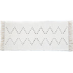 Southwest Striped Pattern Carpet White Cotton Carpet Non-Slip Pet-Friendly Washable Carpet for Living Room