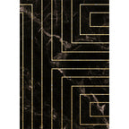 Black marble surface pattern carpet with stripes Polyester modern carpet washable non-slip backing carpet for decoration