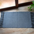 Southwest Tribal Pattern Rug Blue and Black Cotton Rug Non-Slip Pet-Friendly Washable Rug for Living Room