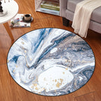 Simple Abstract Area Rug Green and Blue Modernist Carpet Polyester Non-Slip Pet-Friendly Washable Rug for the Living Room