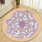 Multicolor Kids Carpet Polypropylene Donut Pattern Carpet Pet-Friendly Washable Non-Slip Rug for the Children's Room