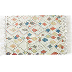 Multicolor Tribal Pattern Rug Cotton Southwestern Rug Washable Non-Slip Pet-Friendly Rug for the Living Room