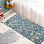 Multicolor Tribal Pattern Rug Cotton Southwestern Rug Washable Non-Slip Pet-Friendly Rug for the Living Room