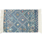 Multicolor Tribal Pattern Rug Cotton Southwestern Rug Washable Non-Slip Pet-Friendly Rug for the Living Room