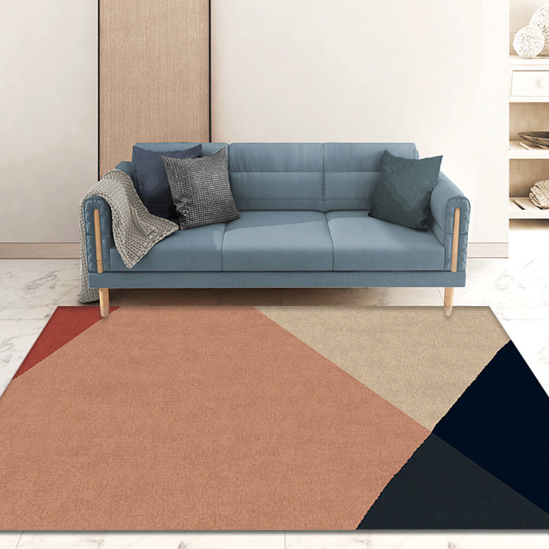 Modernism Color Box Geometric Pattern Rug Multicolor Polypropylene Rug Non-slip Pet-friendly Washable Rug for the Bedroom