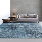 Blue concentric circle pattern rug Synthetic industrial rug Washable Non-slip backing rug for decoration