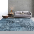 Blue concentric circle pattern rug Synthetic industrial rug Washable Non-slip backing rug for decoration