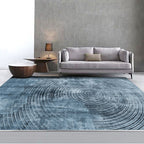 Blue concentric circle pattern rug Synthetic industrial rug Washable Non-slip backing rug for decoration