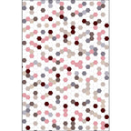 Multicolored bedroom carpet Modernist geometric pattern carpet Polyester anti-slip backing washable carpet