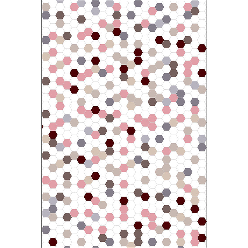 Multicolored bedroom carpet Modernist geometric pattern carpet Polyester anti-slip backing washable carpet