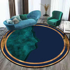 Elegant abstract rug Blue Modern rug Polyester Pet-friendly Washable Non-slip rug for decoration