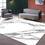 Casual Abstract Rug Black and White Modernist Area Rug Polyester Non-Slip Pet-Friendly Washable Rug for the Living Room
