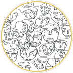 Modernism Face Pattern Carpet White Polypropylene Carpet Anti-Slip Underlay Pet Friendly Washable Carpet for Decoration