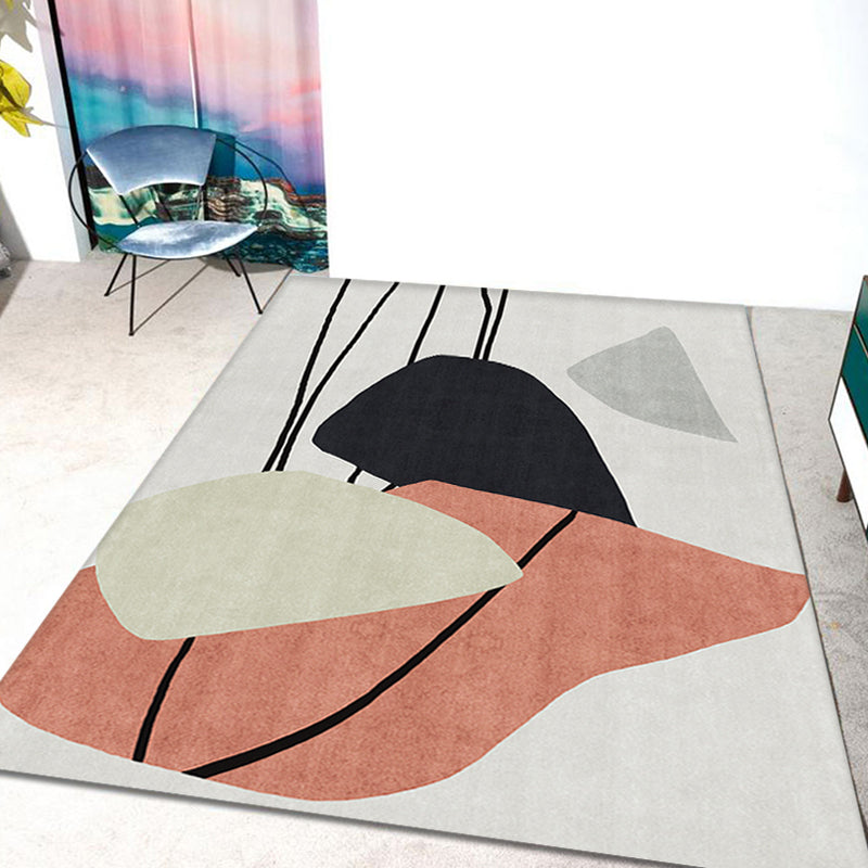 Novelty Home Rug Multi Colors Abstract Carpet Polyester Washable Anti-slip Pet Friendly Rug