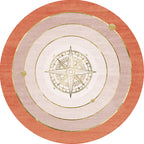 Modern concentric circle pattern rug Orange and Red Polyester rug Non-slip Pet-friendly Washable rug for bedroom