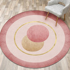 Modern concentric circle pattern rug Orange and Red Polyester rug Non-slip Pet-friendly Washable rug for bedroom