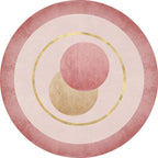Modern concentric circle pattern rug Orange and Red Polyester rug Non-slip Pet-friendly Washable rug for bedroom