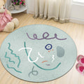 Light Green Study Area Rug New Abstract Pattern Rug Polyester Machine Washable Non-Slip Backing Rug