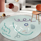 Light Green Study Area Rug New Abstract Pattern Rug Polyester Machine Washable Non-Slip Backing Rug