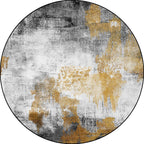Industrial Living Carpet Gray Abstract Carpet Synthetic Washable Non-Slip Pet-Friendly Carpet