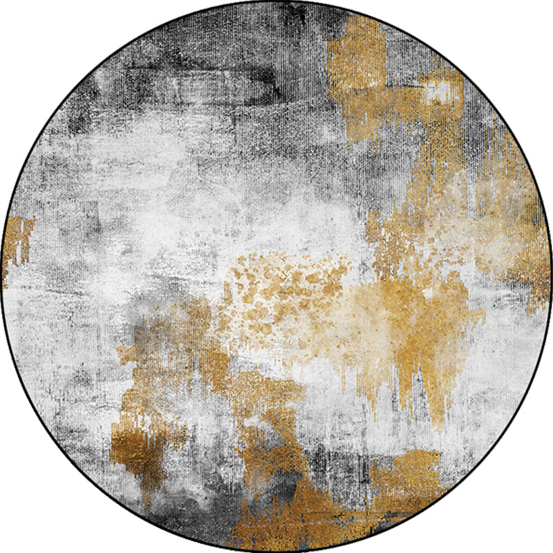 Industrial Living Carpet Gray Abstract Carpet Synthetic Washable Non-Slip Pet-Friendly Carpet
