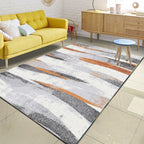 Gray living room carpet industrial brush stroke pattern carpet polyester machine washable pet-friendly carpet