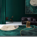 Nordic Parlor Rug Green Geometric Pattern Rug Polypropylene Washable Non-slip Pet-friendly Rug