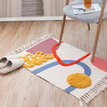 Multicolor Abstract Rug Cotton Novelty Rug Washable Non-Slip Pet-Friendly Rug for the Living Room