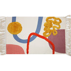 Multicolor Abstract Rug Cotton Novelty Rug Washable Non-Slip Pet-Friendly Rug for the Living Room