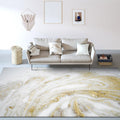 Unique Abstract Area Rug Gold New Rug Polypropylene Pet Friendly Washable Non-Slip Area Rug for Home