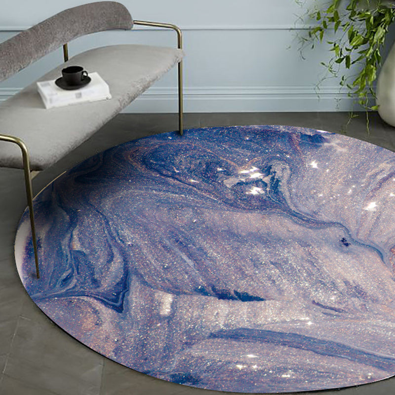 Purple Modernism Rug Synthetic Watercolor Pattern Rug Pet Friendly Washable Non-Slip Rug for the Bedroom