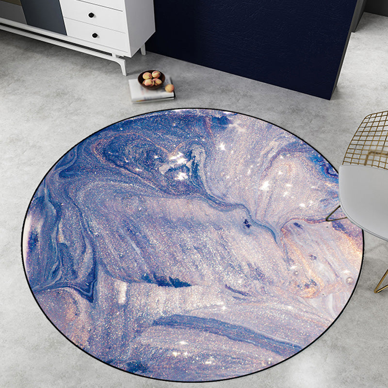 Purple Modernism Rug Synthetic Watercolor Pattern Rug Pet Friendly Washable Non-Slip Rug for the Bedroom