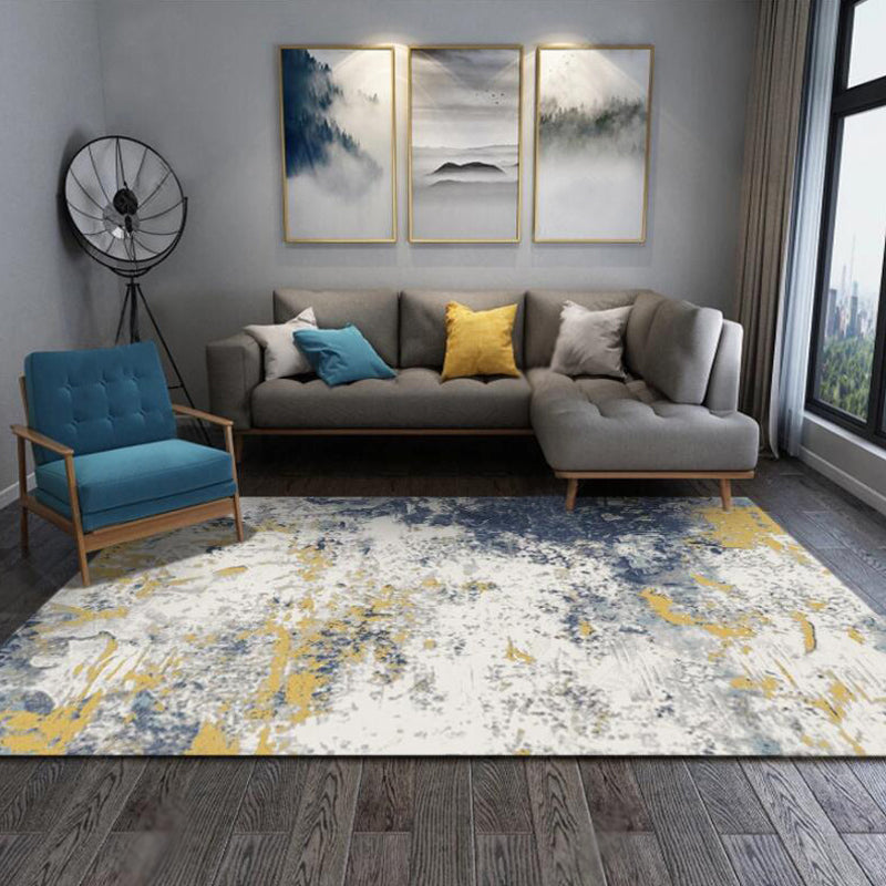 Unique Abstract Carpet Beige Industrial Rug Synthetic Non-slip Pet Friendly Washable Rug for Bedroom