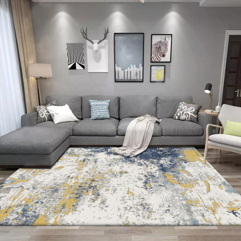 Unique Abstract Carpet Beige Industrial Rug Synthetic Non-slip Pet Friendly Washable Rug for Bedroom