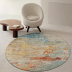 Multicolor Industrial Indoor Rug Polyester Abstract Rug Pet Friendly Washable Non-Slip Carpet for Living Room