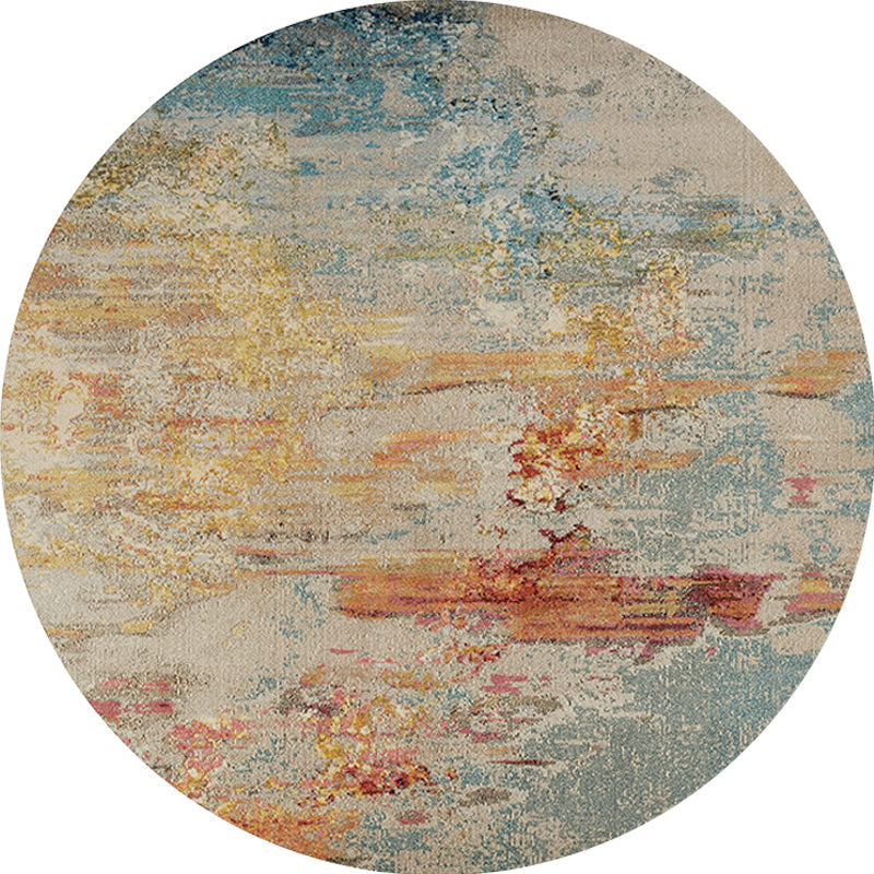 Multicolor Industrial Indoor Rug Polyester Abstract Rug Pet Friendly Washable Non-Slip Carpet for Living Room